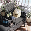 Furniture of America Azur Black Metal Wicker Patio Conversation Loveseat