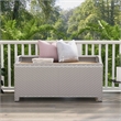 Furniture of America Azur Gray Poolside Outdoor Wicker Metal Storage Bench