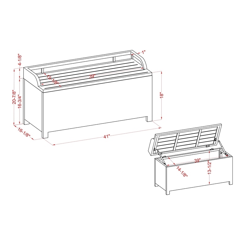 Furniture of America Azur Gray Poolside Outdoor Wicker Metal Storage Bench
