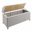 Furniture of America Azur Gray Poolside Outdoor Wicker Metal Storage Bench