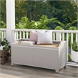 Furniture of America Azur Gray Poolside Outdoor Wicker Metal Storage Bench
