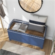 Furniture of America Azur Navy Poolside Outdoor Wicker Metal Storage Bench