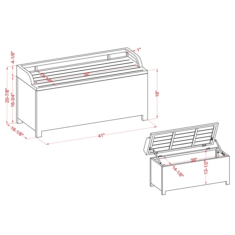 Furniture of America Azur Navy Poolside Outdoor Wicker Metal Storage Bench