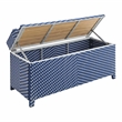 Furniture of America Azur Navy Poolside Outdoor Wicker Metal Storage Bench