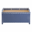 Furniture of America Azur Navy Poolside Outdoor Wicker Metal Storage Bench