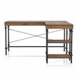 Furniture of America Diego L-shaped Wooden Desk in Brown Oak