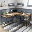Furniture of America Diego L-shaped Wooden Desk in Brown Oak
