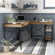 Furniture of America Diego L-shaped Wooden Desk in Brown Oak