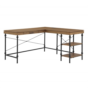 furniture of america diego brown oak l-shaped wooden desk