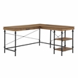 Furniture of America Diego L-shaped Wooden Desk in Brown Oak