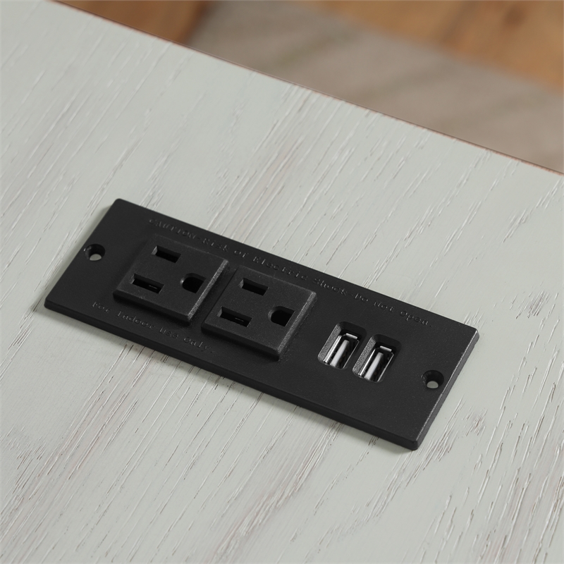 Furniture of America Diego L-shaped Wooden Desk in Antique White