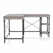 Furniture of America Diego Antique Gray L-shaped Wooden Desk