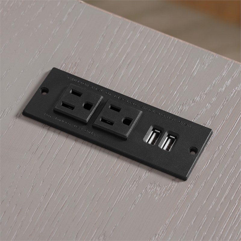 Furniture of America Diego L-shaped Wooden Desk in Antique Gray