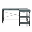 Furniture of America Diego L-shaped Wooden Desk in Antique Blue