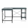 Furniture of America Diego L-shaped Wooden Desk in Antique Blue