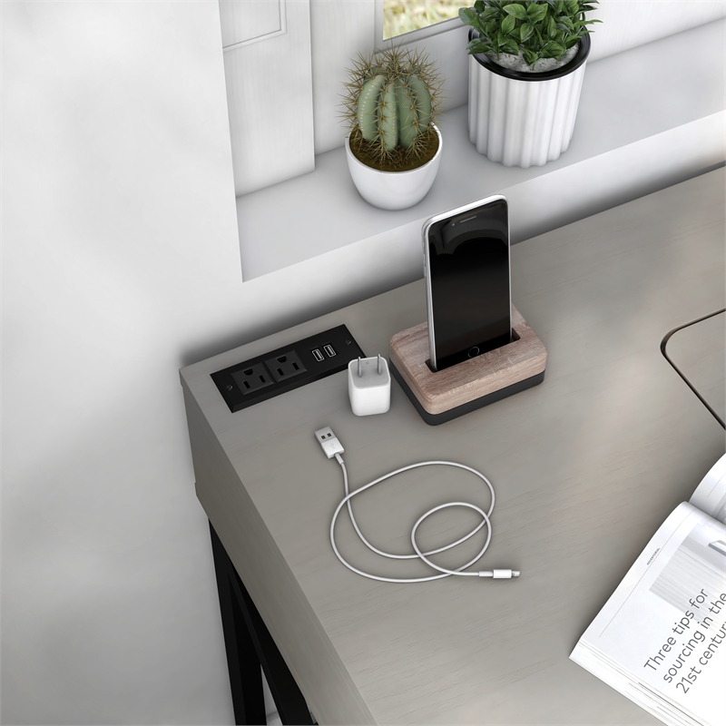 Furniture of America Blagica 60 Inch Antique Gray Wood Lift Top Desk