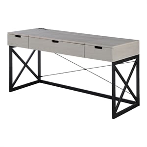 Furniture of America Blagica 60 Inch Antique Gray Wood Lift Top Desk