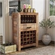 Furniture of America Zima Yellow Solid Wood 20-Bottle Wine Bar