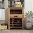 Furniture of America Zima Yellow Solid Wood 20-Bottle Wine Bar