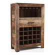 Furniture of America Zima Yellow Solid Wood 20-Bottle Wine Bar