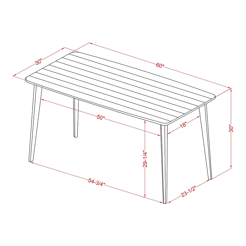 Furniture of America Uma Modern 60-inch Wood Dining Table in Brown Oak