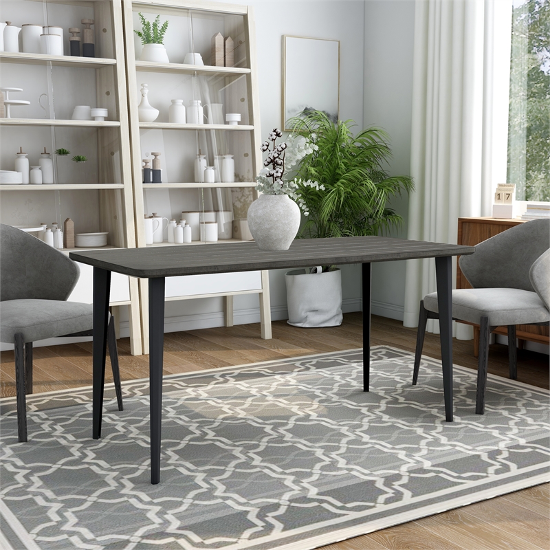 Furniture of America Uma Modern 60-inch Wood Dining Table in Gray