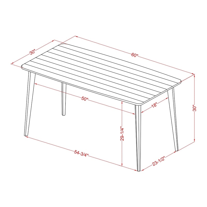Furniture of America Uma Modern 60-inch Wood Dining Table in Gray
