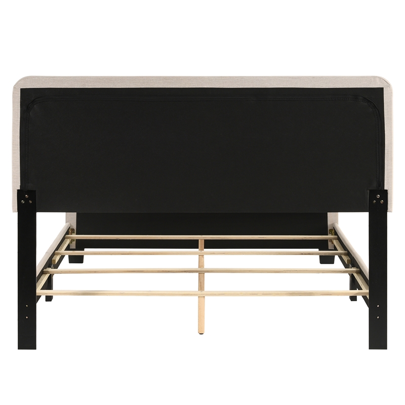 Furniture of America Dexter Beige Button Tufted King Upholstered Wood Bed