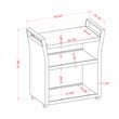 Furniture of America Azur Outdoor Aluminum Wicker Bar Cart in Navy