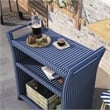 Furniture of America Azur Outdoor Aluminum Wicker Bar Cart in Navy