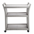 Furniture of America Azur Outdoor Aluminum Wicker Bar Cart in Gray
