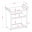 Furniture of America Azur Outdoor Aluminum Wicker Bar Cart in Gray