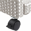 Furniture of America Azur Outdoor Aluminum Wicker Bar Cart in Gray
