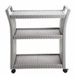 Furniture of America Azur Outdoor Aluminum Wicker Bar Cart in Gray