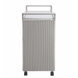 Furniture of America Azur Outdoor Aluminum Wicker Bar Cart in Gray