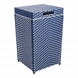 Furniture of America Azur Outdoor Aluminum & Wicker Outdoor Trash Can in Navy