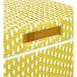 Furniture of America Azur Outdoor Aluminum & Wicker Outdoor Trash Can in Yellow