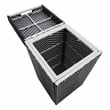 Furniture of America Azur Outdoor Aluminum & Wicker Outdoor Trash Can in Black