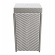 FOA Azur Outdoor Aluminum Wicker 3-Tier Bar Cart & Trash Can 2pc Set