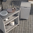 FOA Azur Outdoor Aluminum Wicker 3-Tier Bar Cart & Trash Can 2pc Set