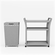 FOA Azur Outdoor Aluminum Wicker 3-Tier Bar Cart & Trash Can 2pc Set