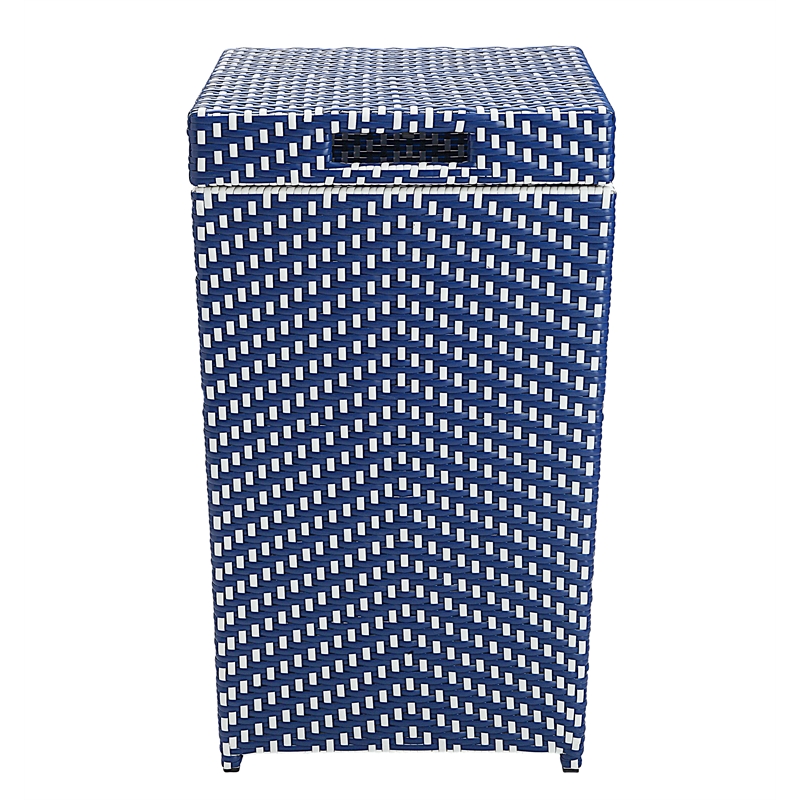 FOA Outdoor Aluminum Wicker Bar Cart & Storage Bin Set of 2