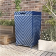 FOA Outdoor Aluminum Wicker Bar Cart & Storage Bin Set of 2