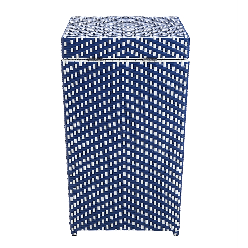 FOA Outdoor Aluminum Wicker Bar Cart & Storage Bin Set of 2