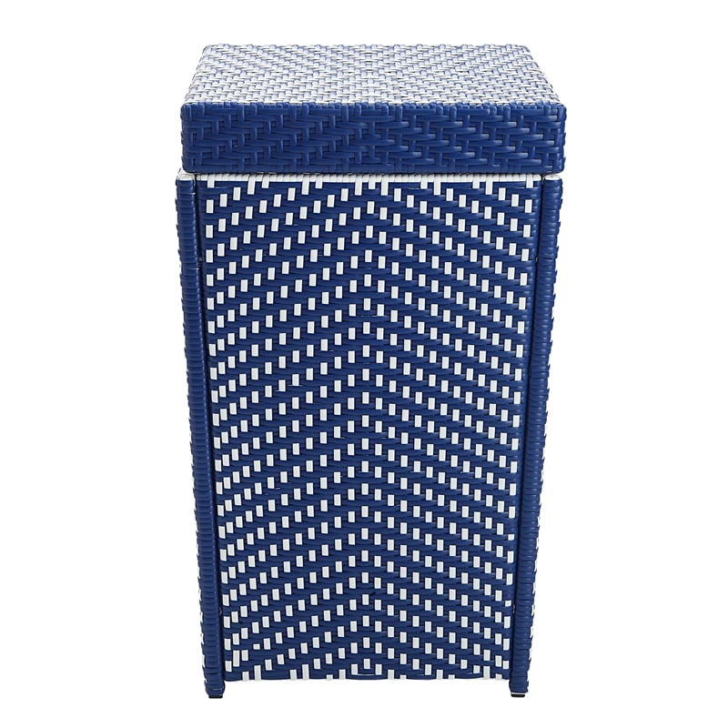 FOA Outdoor Aluminum Wicker Bar Cart & Storage Bin Set of 2
