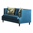 Furniture of America Boree Fabric 2-Piece Sofa Set in Dark Teal Blue