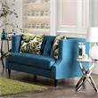 Furniture of America Boree Fabric 2-Piece Sofa Set in Dark Teal Blue