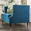 Furniture of America Boree Fabric 2-Piece Sofa Set in Dark Teal Blue