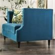 Furniture of America Boree Transitional Fabric Tufted Loveseat in Dark Teal Blue