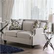Furniture of America Brier Transitional Fabric Nailhead Loveseat in Light Gray